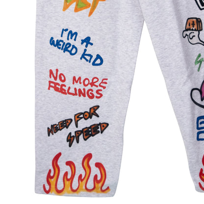 VISION STREET WEAR guernika All-Print スウェットパンツ GRAY