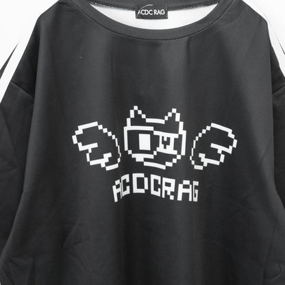 ACDC RAG ドットネコ 半袖Tシャツ BLACK/WHITE