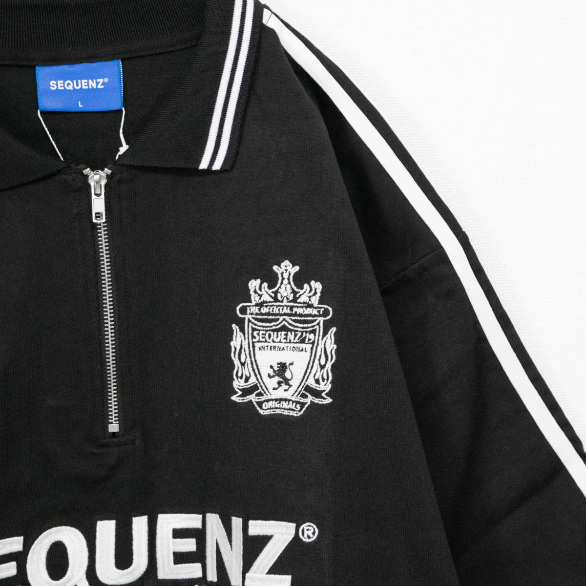 SEQUENZ SOCCER HEAVY ZIP 半袖ポロシャツ BLACK