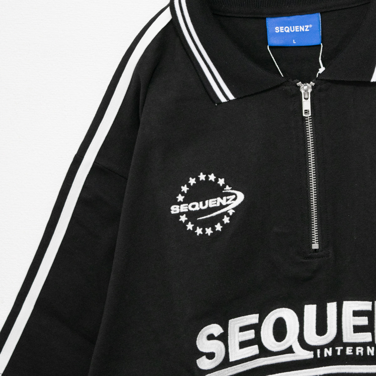 SEQUENZ SOCCER HEAVY ZIP 半袖ポロシャツ BLACK