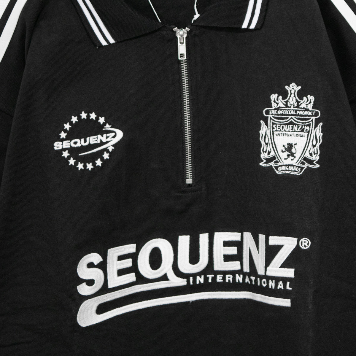 SEQUENZ SOCCER HEAVY ZIP 半袖ポロシャツ BLACK