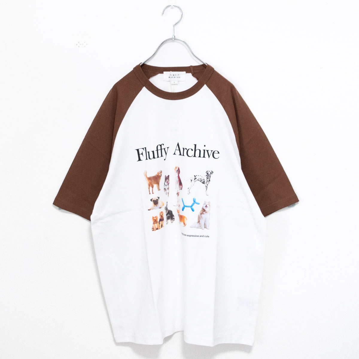 Timely Warning DOGS 犬 フォトプリント Tシャツ WHITE