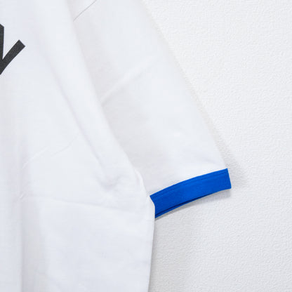 Timely Warning Penguin Photo Print Ringer T-Shirt WHITE