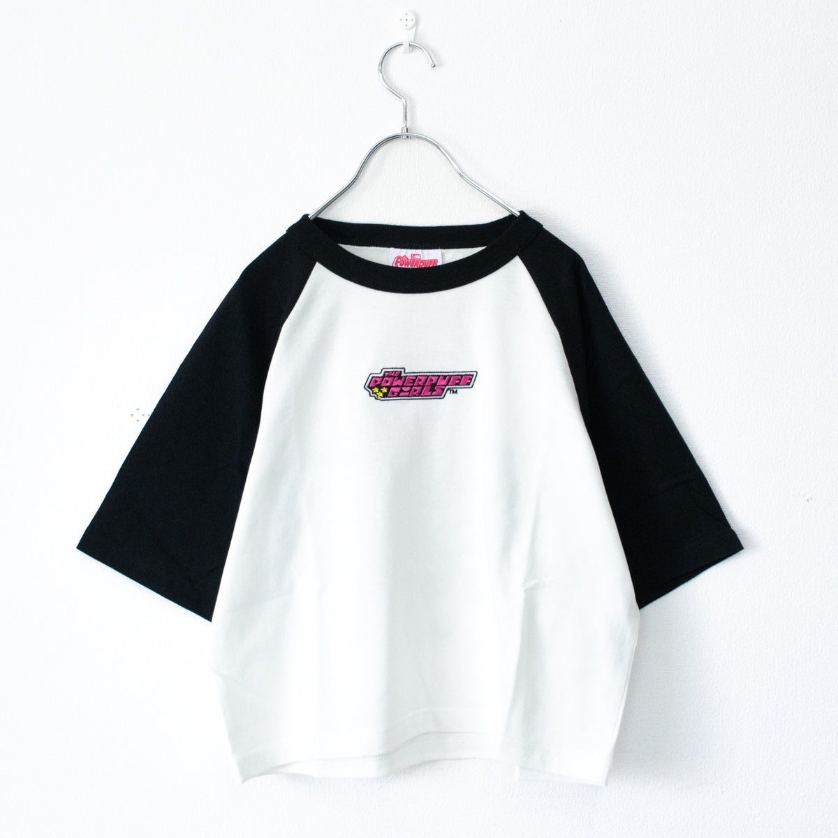 The Powerpuff Girls Raglan T-shirt Short length WHITE/BLACK