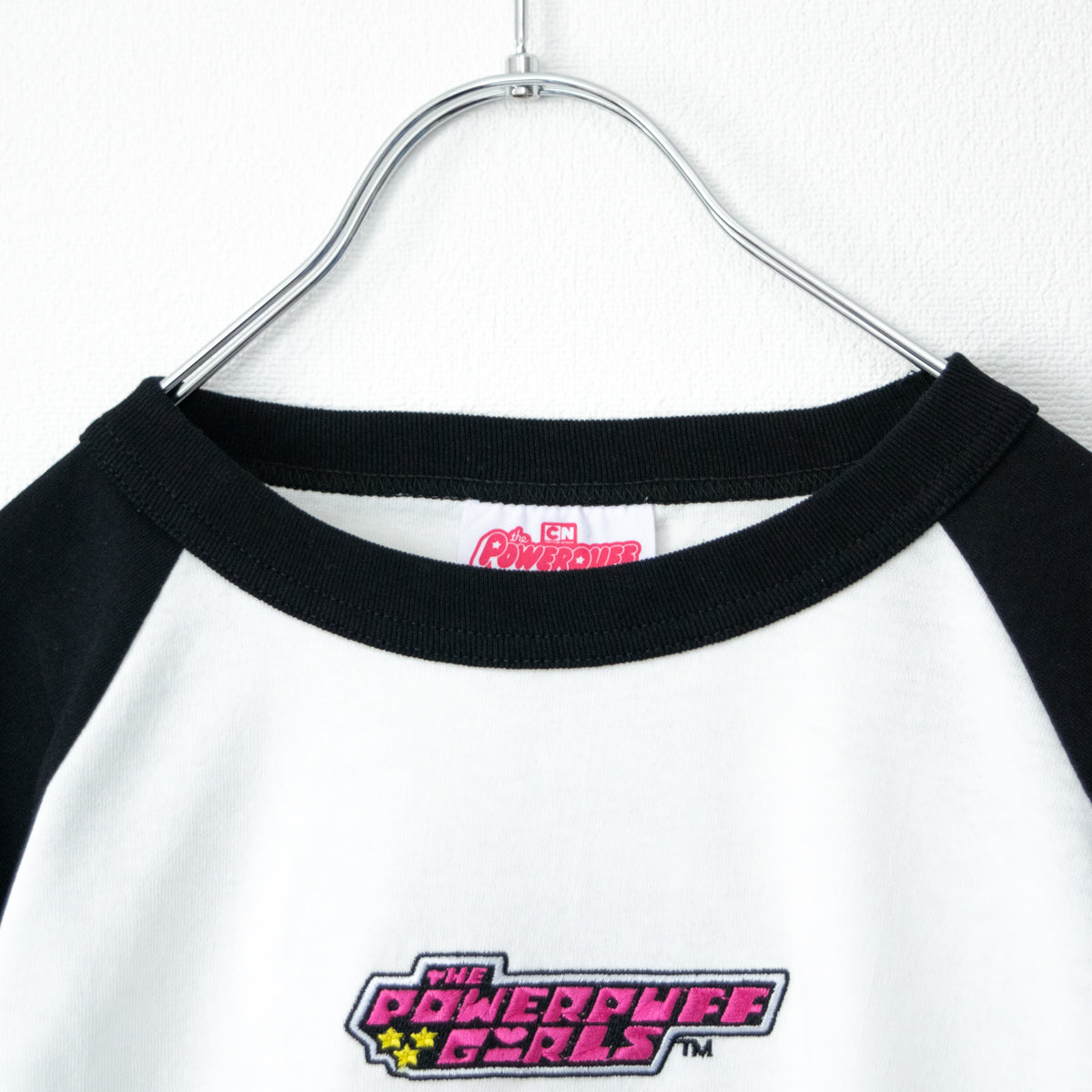 The Powerpuff Girls Raglan T-shirt Short length WHITE/BLACK