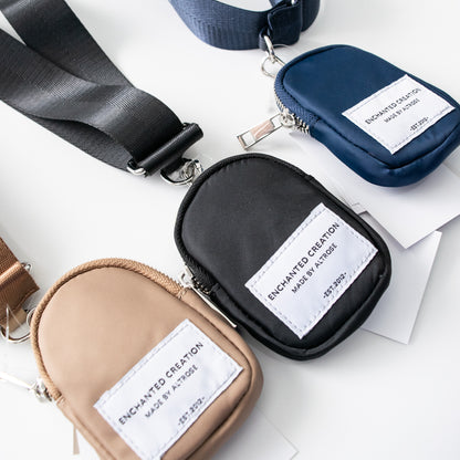 ALTROSE スマホ 斜めがけ ナイロンポーチ付 ベルトストラップ BLACK NEVY BEIGE