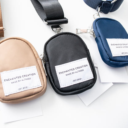 ALTROSE スマホ 斜めがけ ナイロンポーチ付 ベルトストラップ BLACK NEVY BEIGE