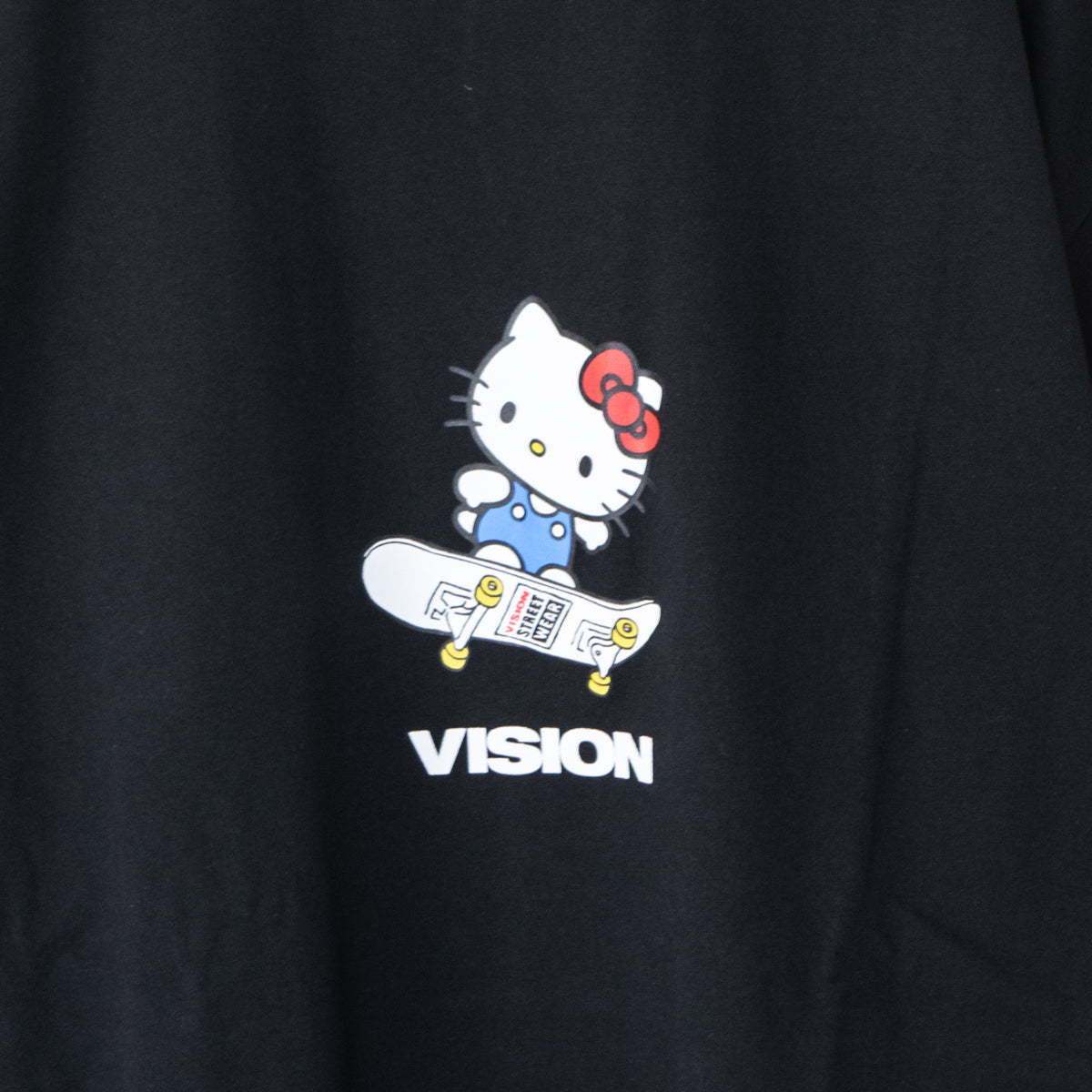 VISION STREET WEAR x HELLO KITTY Ringer Skateboard Logo T-Shirt BLACK