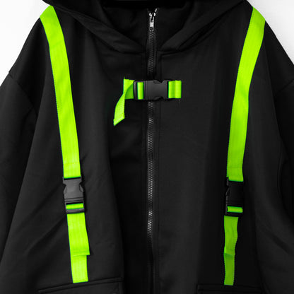 ACDC RAG CYBER PUNK 渦雷 ジャケット 半袖ver NEON GREEN BLACK