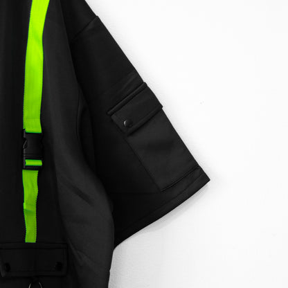 ACDC RAG CYBER PUNK 渦雷 ジャケット 半袖ver NEON GREEN BLACK