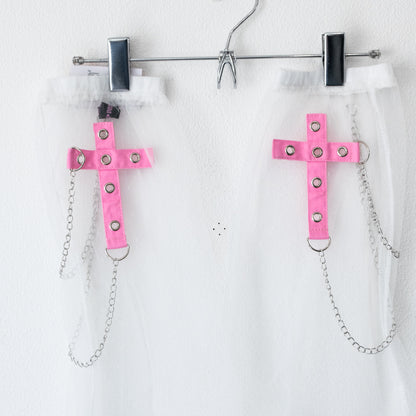 ACDC RAG x kuua HEAVEN Leg Warmers WHITE PINK