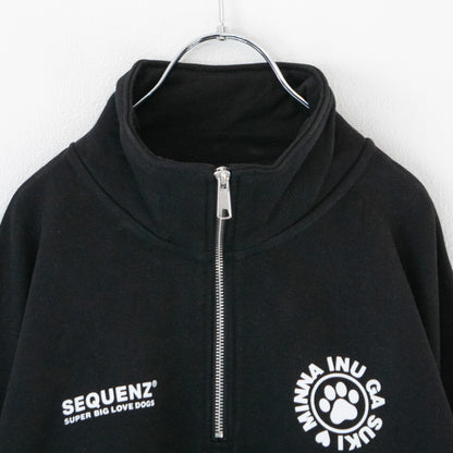 SEQUENZ INU GA SUKI ジップ スウェットシャツ BLACK