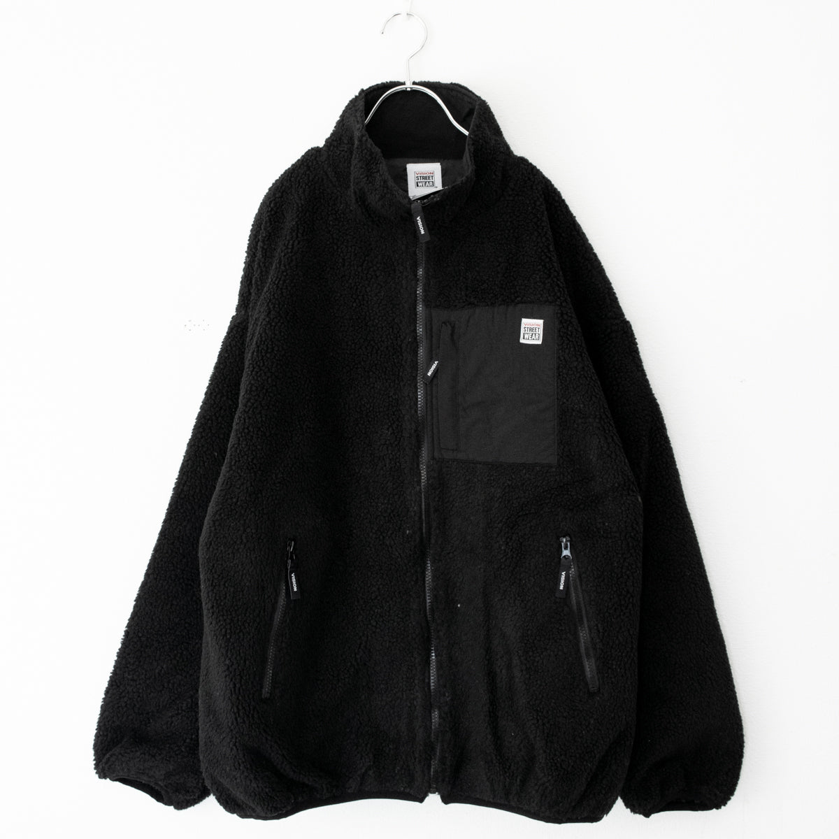 VISION STREET WEAR Jacquard Boa blouson BLACK