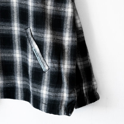 SEQUENZ OMBLE MILITARY 1/3 ZIP JACKET チェック ユニセックス ジャケット BLACK