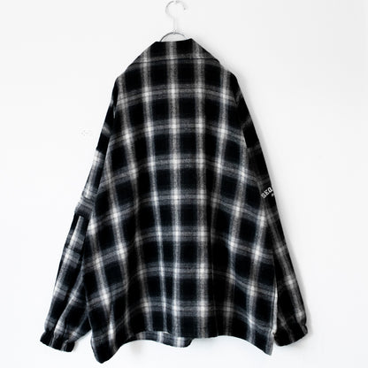 SEQUENZ OMBLE MILITARY 1/3 ZIP JACKET チェック ユニセックス ジャケット BLACK