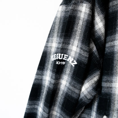 SEQUENZ OMBLE MILITARY 1/3 ZIP JACKET チェック ユニセックス ジャケット BLACK