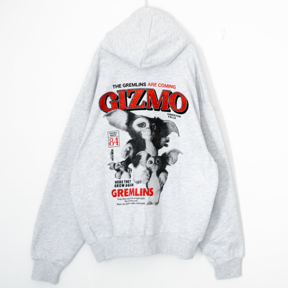 GREMLINS Photo Print Pullover Hoodie LIGHT GRAY