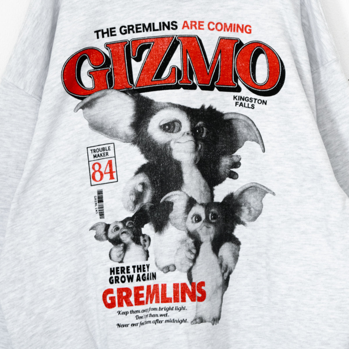 GREMLINS Photo Print Pullover Hoodie LIGHT GRAY