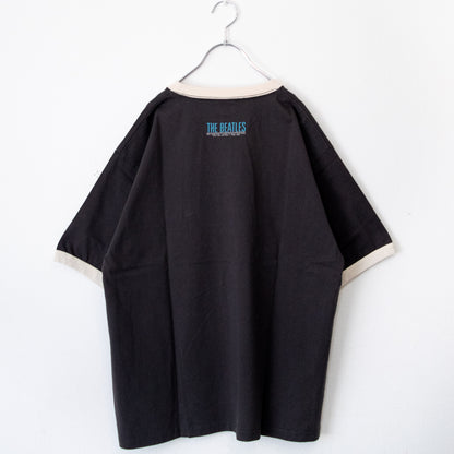 THE BEATLES ビートルズ プリント リンガーTシャツ CHARCOAL