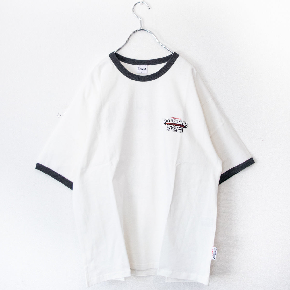 PEZ ペッツ バックプリント 半袖 リンガーTシャツ WHITE BLACK
