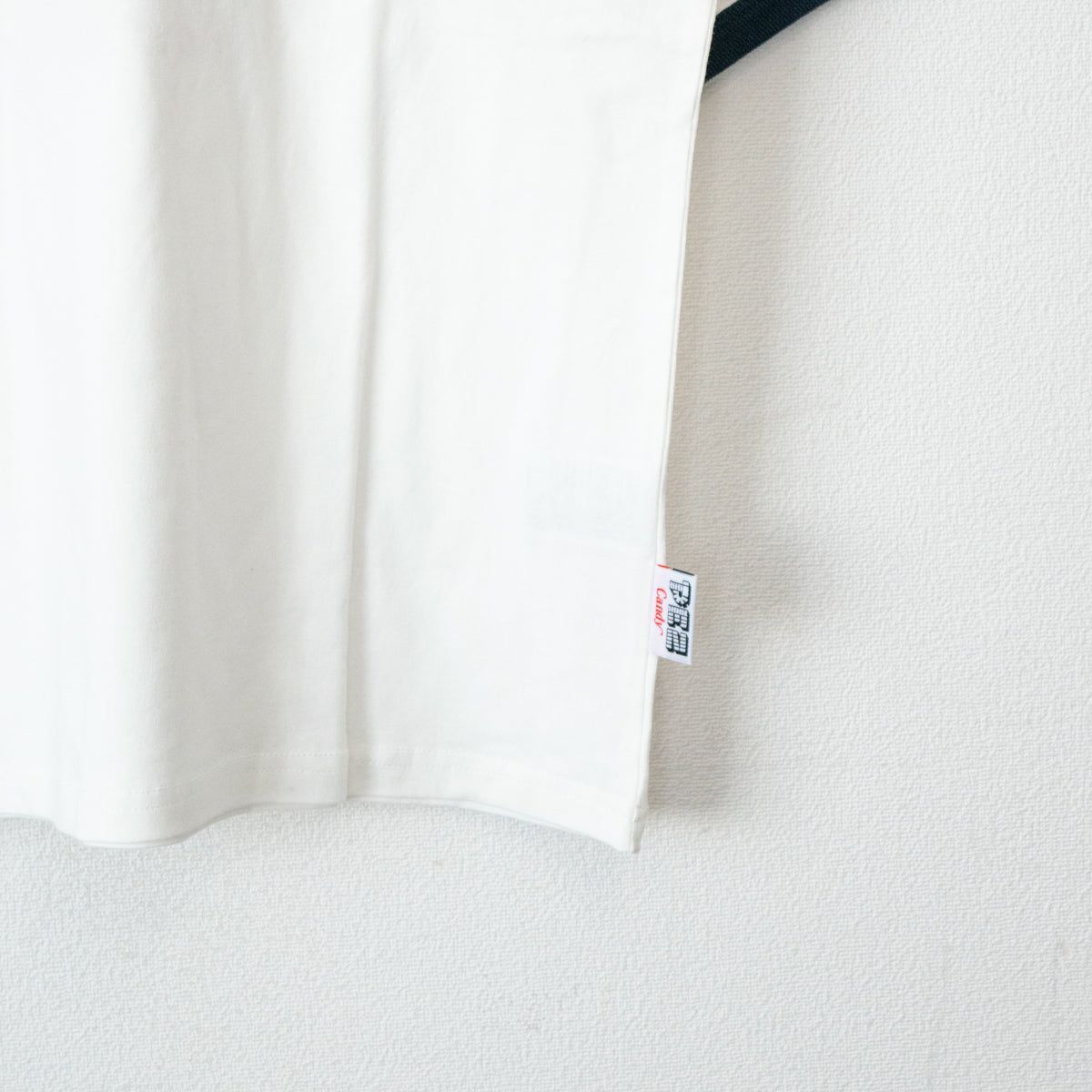 PEZ Sagara Embroidered Logo Short Sleeve Ringer T-Shirt WHITE BLACK
