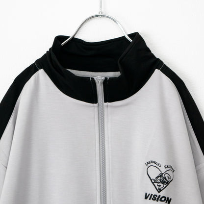 VISION STREET WEAR 接触冷感ポンチ半袖トラックジャケット GRAY