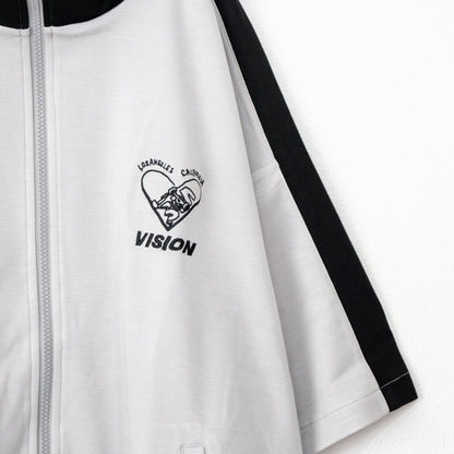 VISION STREET WEAR 接触冷感ポンチ半袖トラックジャケット GRAY
