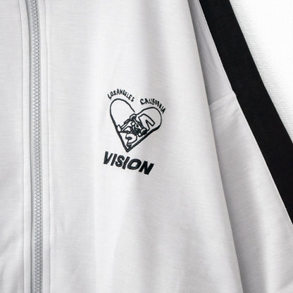 VISION STREET WEAR 接触冷感ポンチ半袖トラックジャケット GRAY