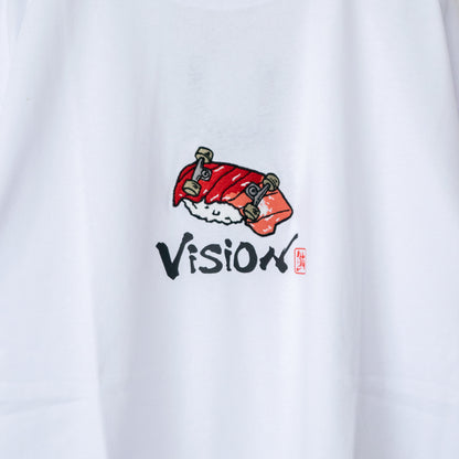 VISION STREET WEAR 寿司 スケートボード 半袖 Tシャツ WHITE Aまぐろ