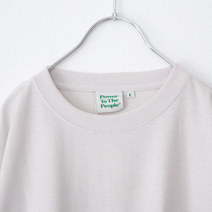 POWER TO THE PEOPLE 梨地ワンポイント ラーメン 刺繍 Tシャツ WHITE