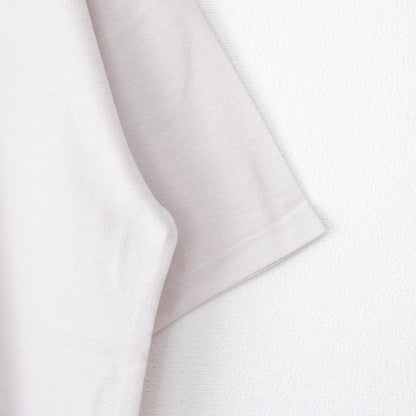 POWER TO THE PEOPLE 梨地ワンポイント ラーメン 刺繍 Tシャツ WHITE