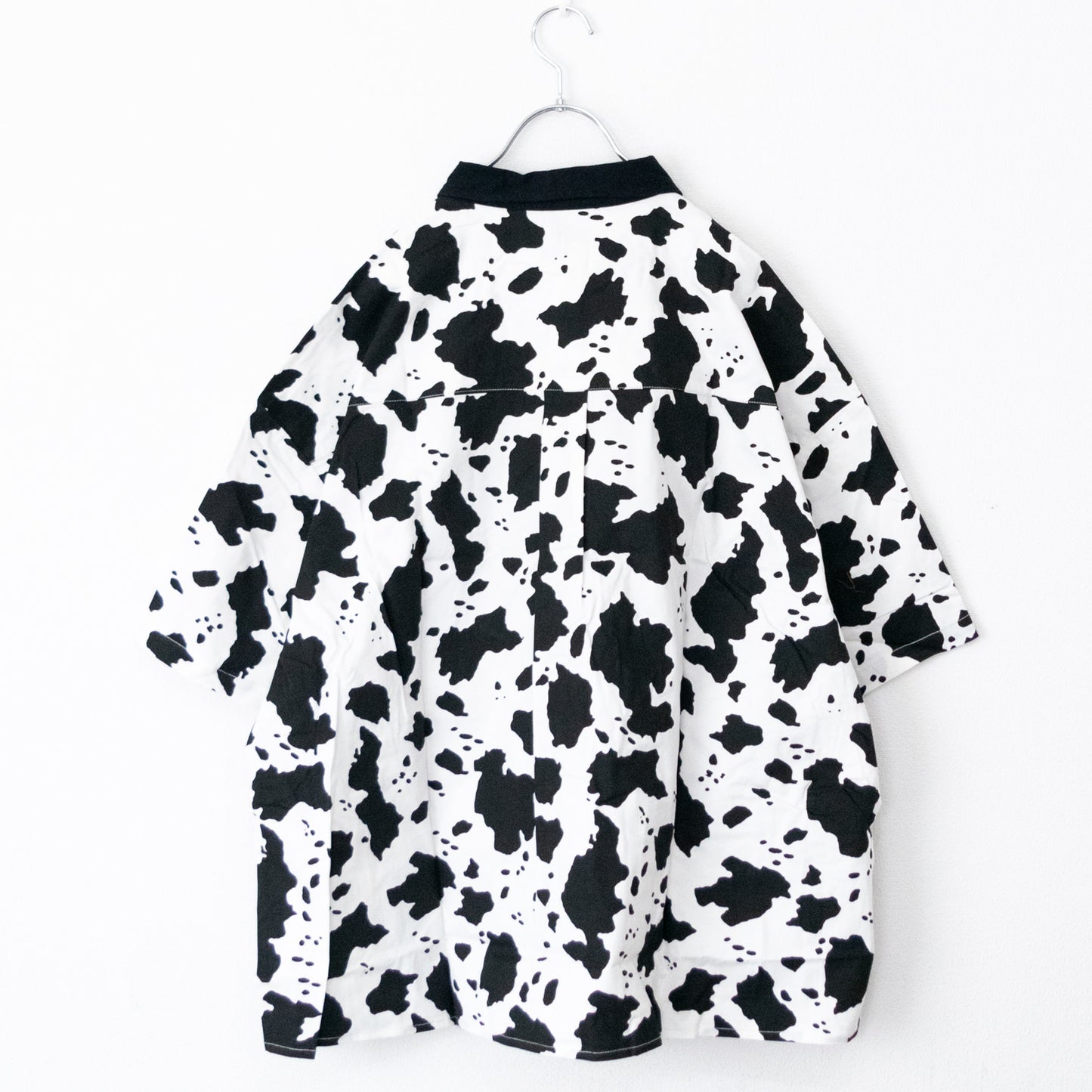 Revo. Cow print Holstein pattern Cleric short sleeve shirt