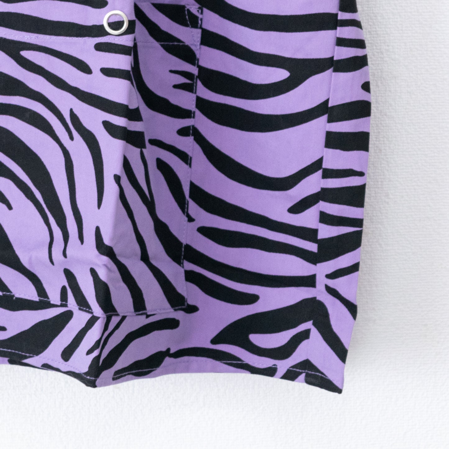 Revo. Zebra Pattern Cleric Short Sleeve Shirt PURPLE