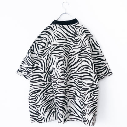 Revo. ゼブラパターン クレリック 半袖シャツ GRAY