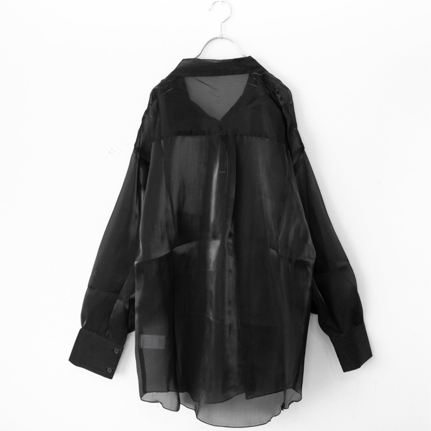 Glitter Organdy Pocket Shirt BLACK