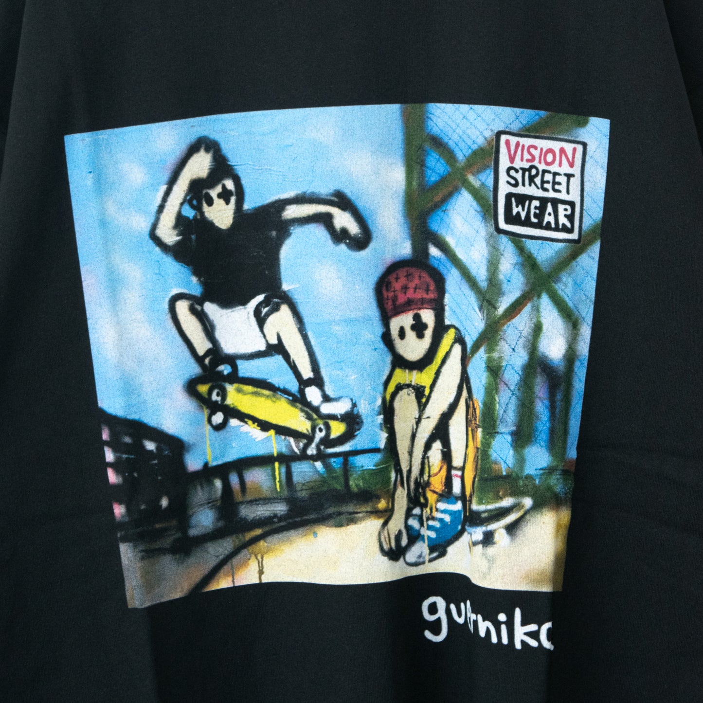 VISION STREET WEAR guernika VISIONアートTシャツ BLACK
