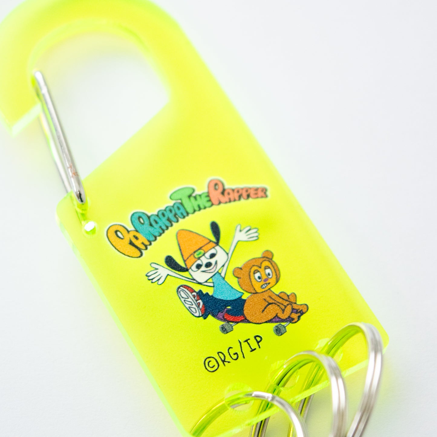 PaRappa the Rapper Acrylic Carabiner (Skateboard) YELLOW GREEN