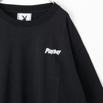 SEQUENZ meets PLAYBOY PB SPRAY×BUNNY EMB 半袖Tシャツ BLACK