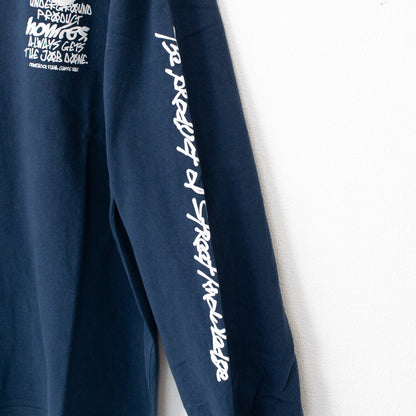 SEQUENZ O.G COLLAGE PUFF プリント ロンT NAVY