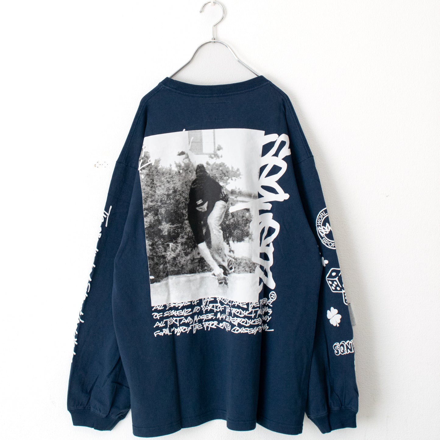 SEQUENZ O.G COLLAGE PUFF プリント ロンT NAVY