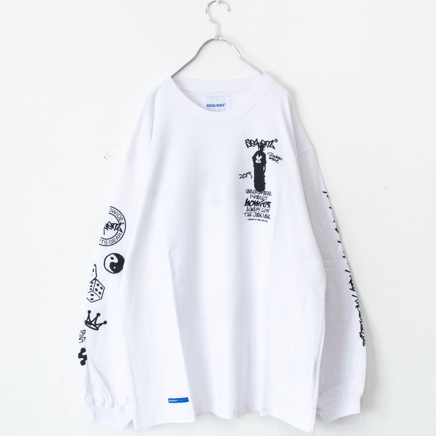 SEQUENZ OG COLLAGE PUFF PRINT LONG SHIRT WHITE