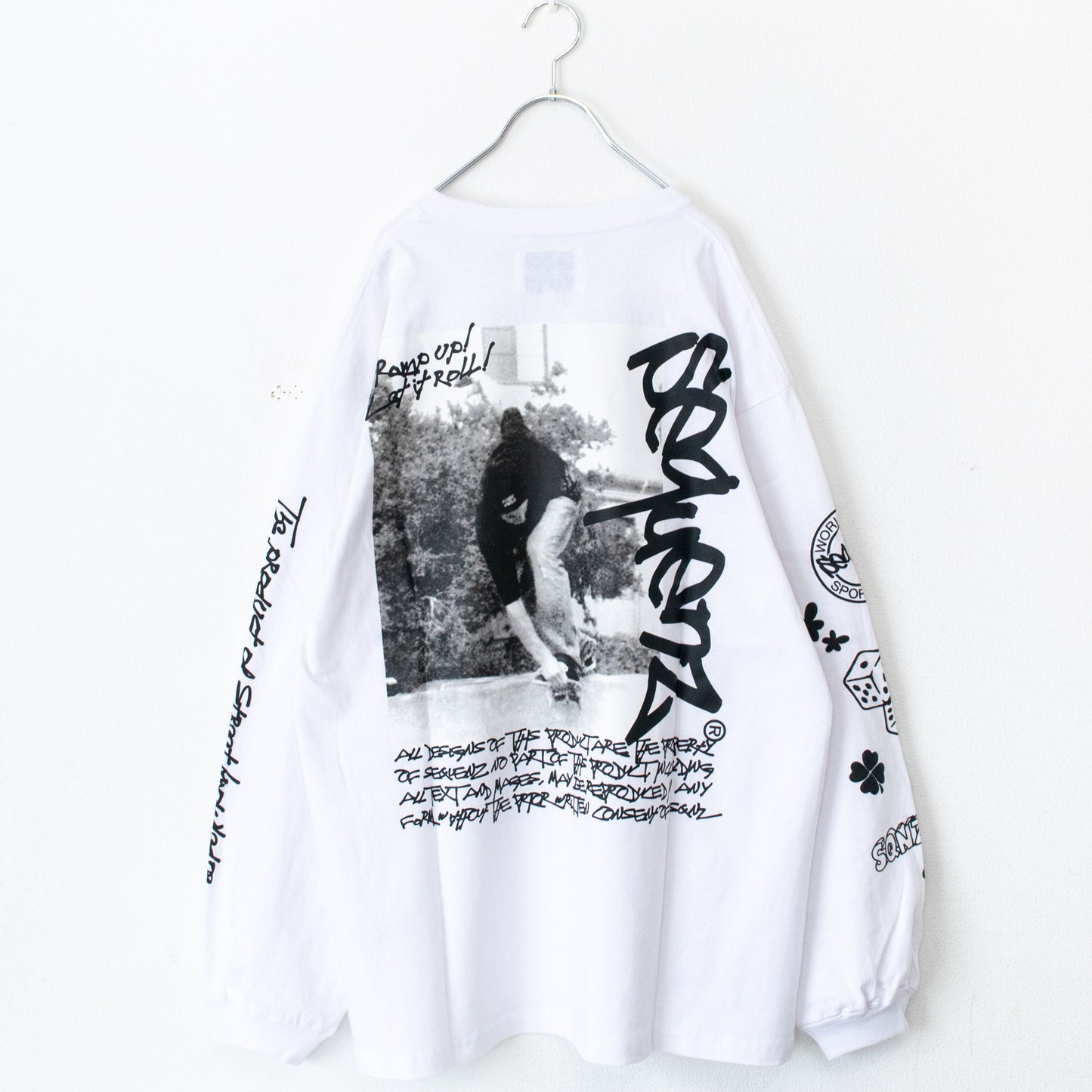 SEQUENZ OG COLLAGE PUFF PRINT LONG SHIRT WHITE