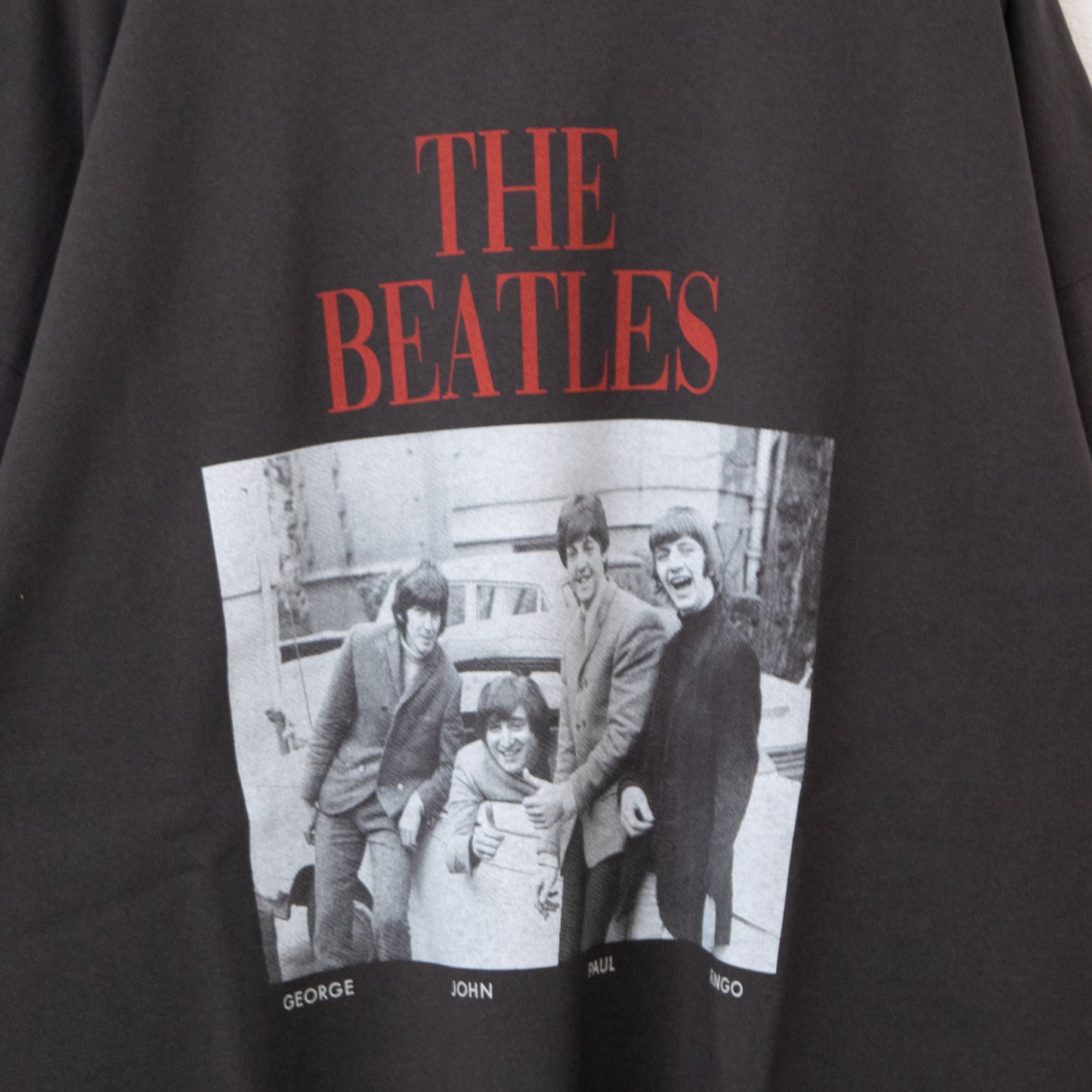 THE BEATLES Beatles Photo Long T-Shirt CHARCOAL