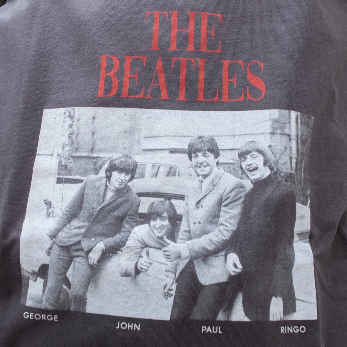 THE BEATLES Beatles Photo Long T-Shirt CHARCOAL