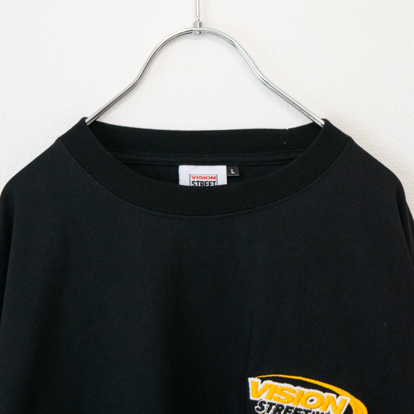 VISION STREET WEAR ロゴ袖プリントロンT BLACK