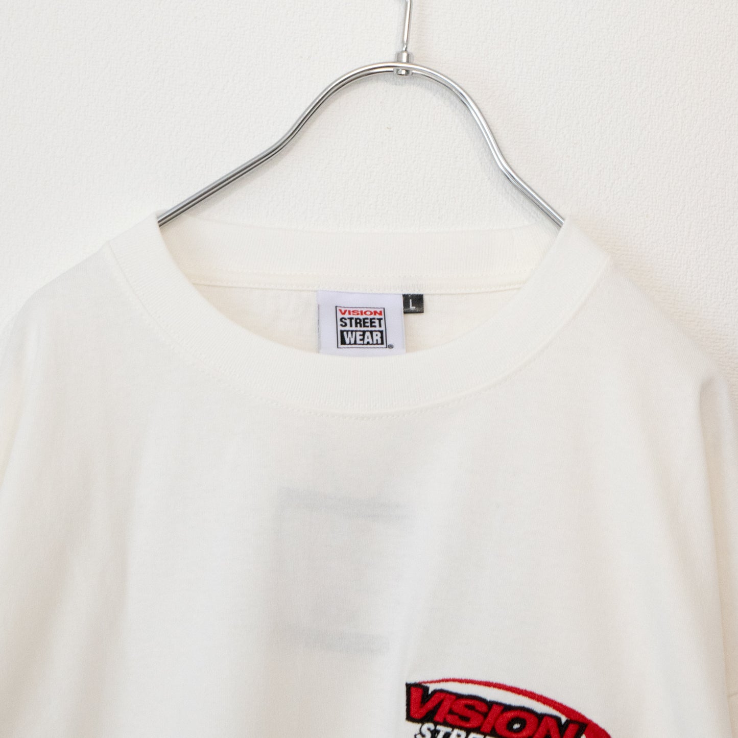 VISION STREET WEAR Logo Sleeve Print Long T-Shirt WHITE