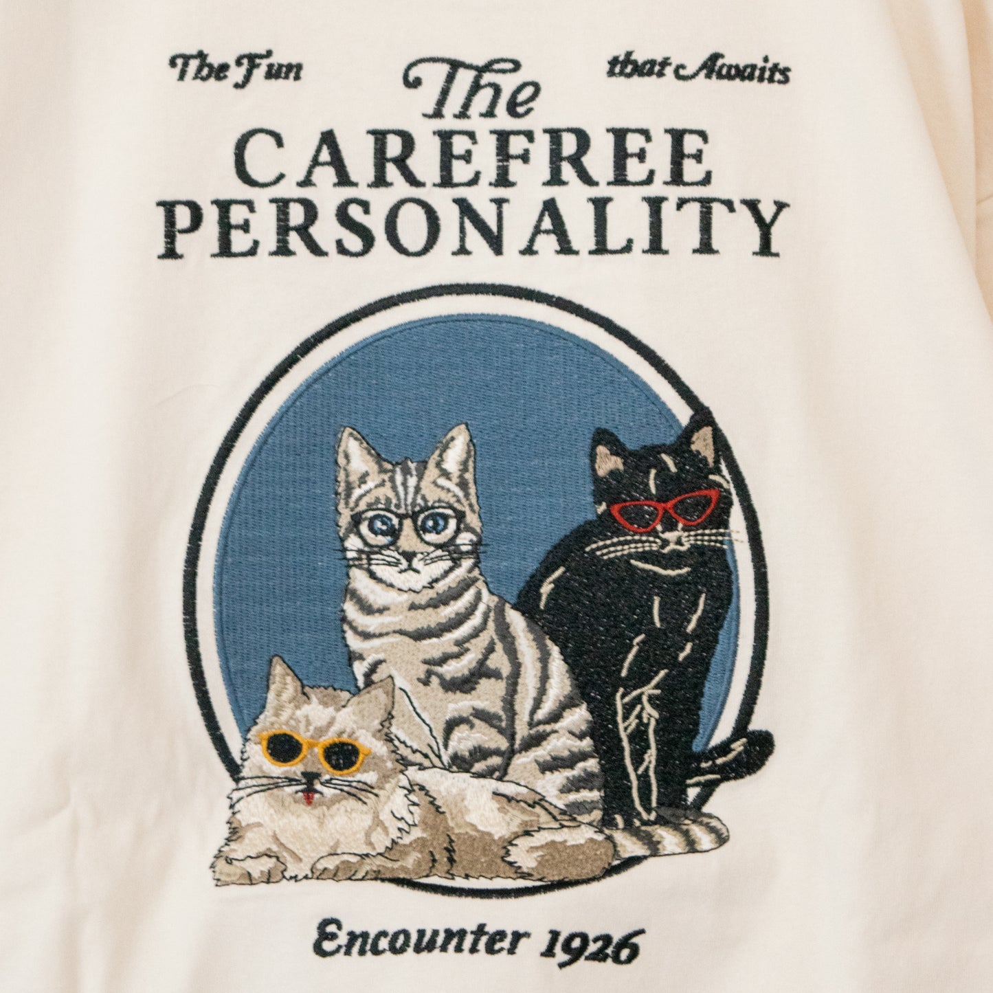 POWER TO THE PEOPLE Cat Embroidery Shirt OFF WHITE