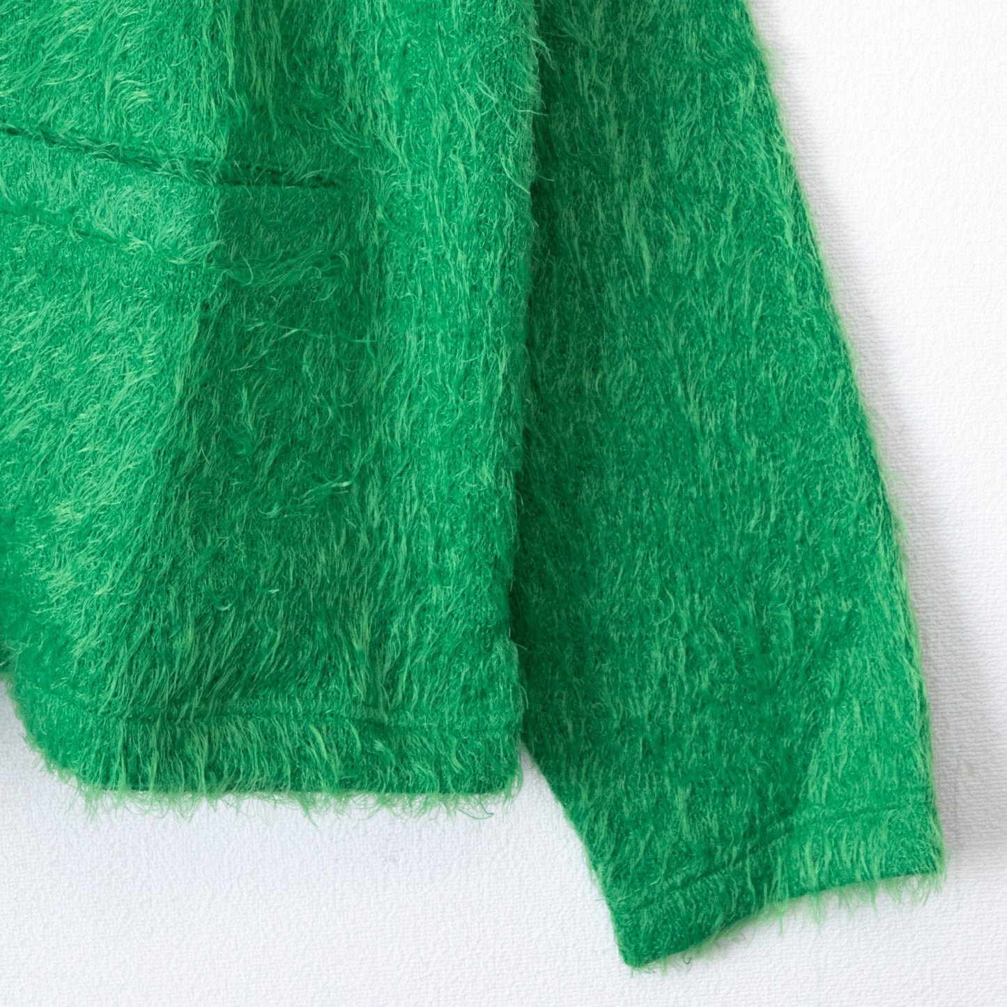 Colorful Shaggy Cardigan GREEN