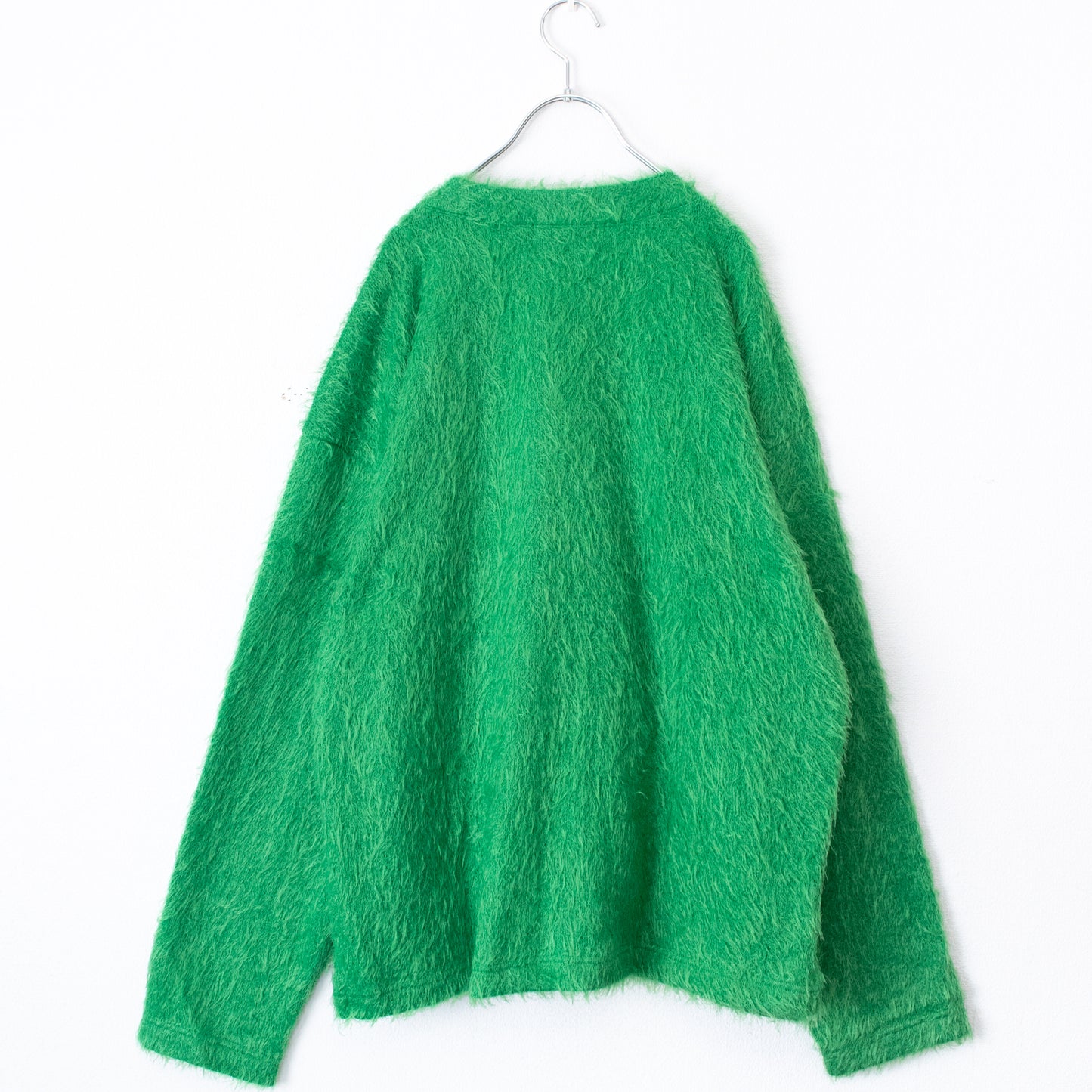 Colorful Shaggy Cardigan GREEN