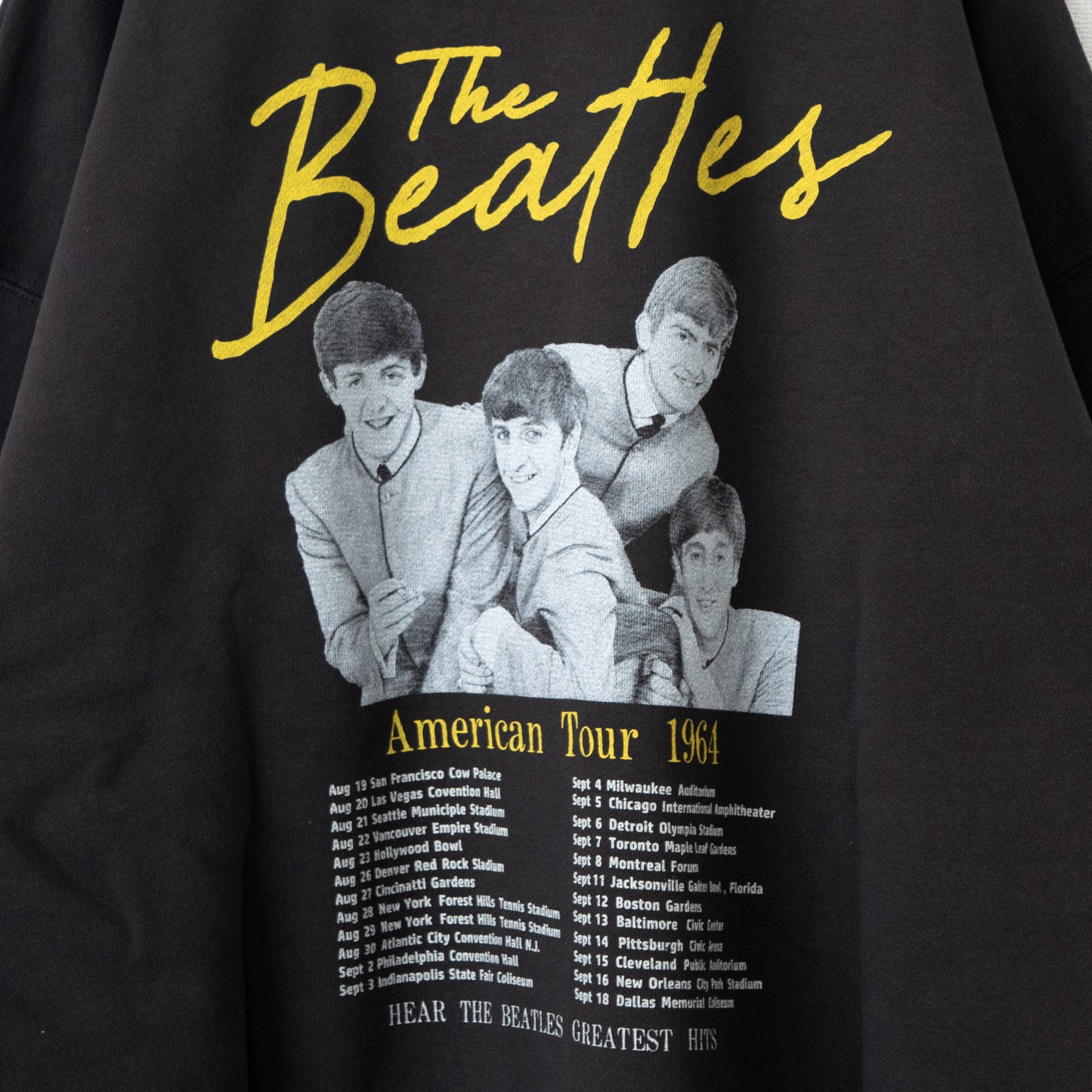 THE BEATLES Photo Print Sweatshirt CHARCOAL